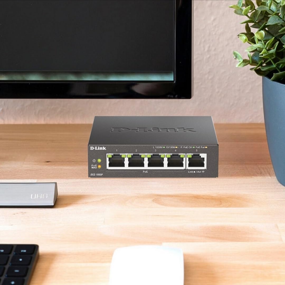 D-Link Compact Design 5-Port Gigabit PoE+ Desktop Switch — Being Shipped