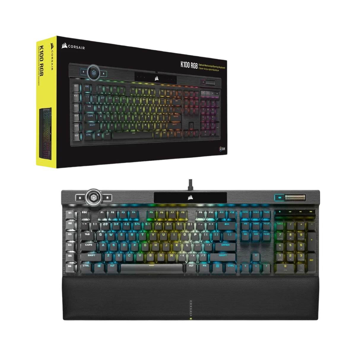 Corsair K100 RGB Optical-Mechanical Gaming Keyboard (Black) — Being Shipped