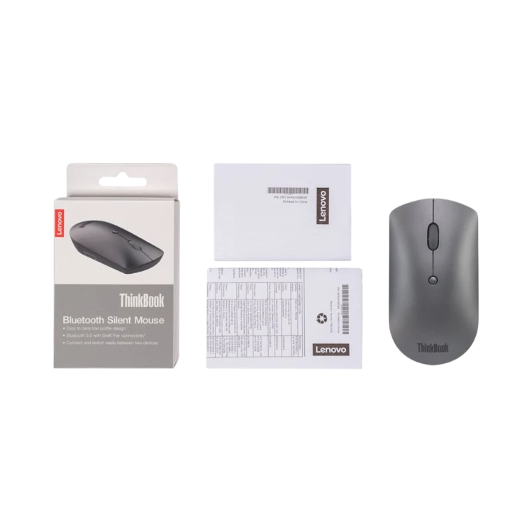 Lenovo ThinkBook Bluetooth Silent Mouse (Iron Gray) — Being Shipped