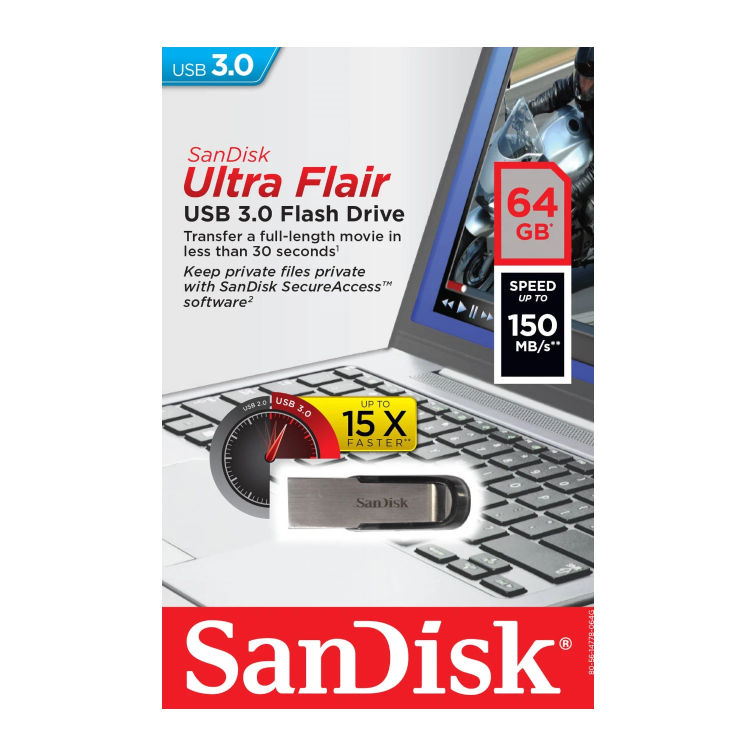 SanDisk Ultra Flair 64GB USB 3.0 Flash Drive — Being Shipped