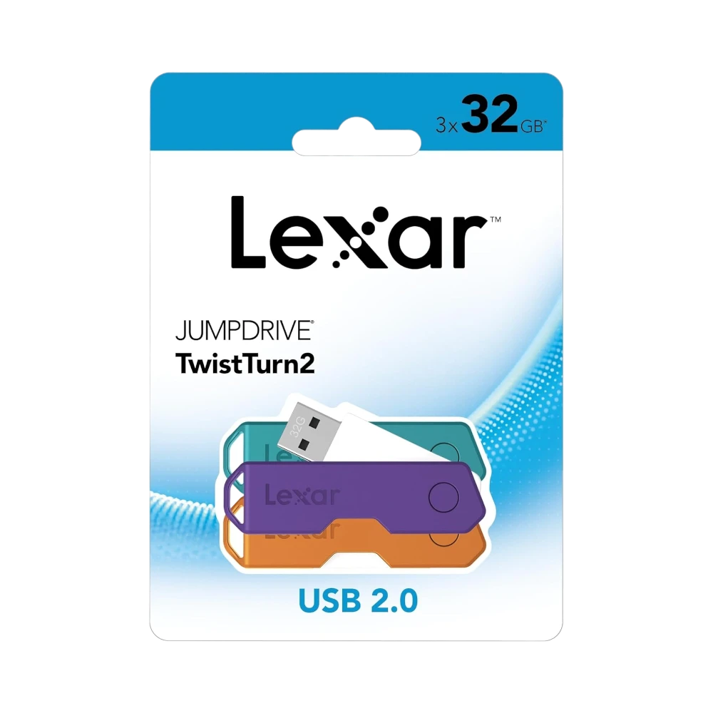 Lexar JumpDrive TwistTurn2 32GB USB 2.0 Flash Drive (3-Pack) — Being Shipped