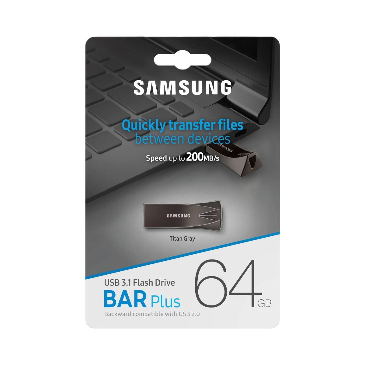 Samsung 64GB USB 3.1 Gen 1 BAR Plus Flash Drive (Titan Gray) — Being Shipped