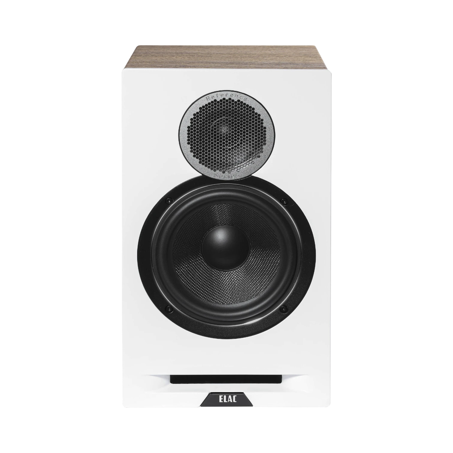 ELAC Debut Reference Two-Way Bookshelf Pair Speaker (White Baffle, Oak Cabinet) — Being Shipped