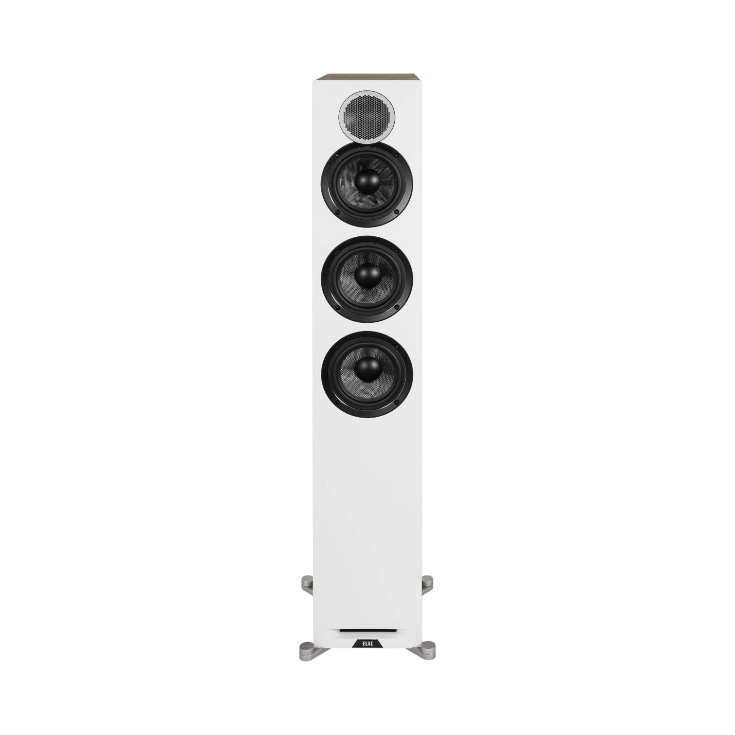 ELAC Debut Reference Three-Way Floorstanding Speaker (White Baffle, Oak Cabinet) — Being Shipped