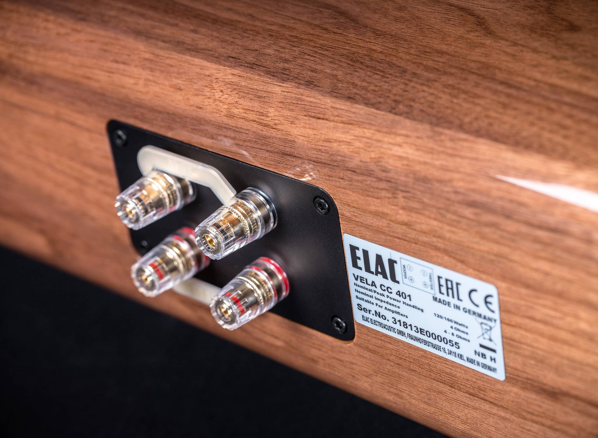 ELAC Vela CC 401 2.5-Way Center Channel Speaker (Gloss Walnut) — Being Shipped