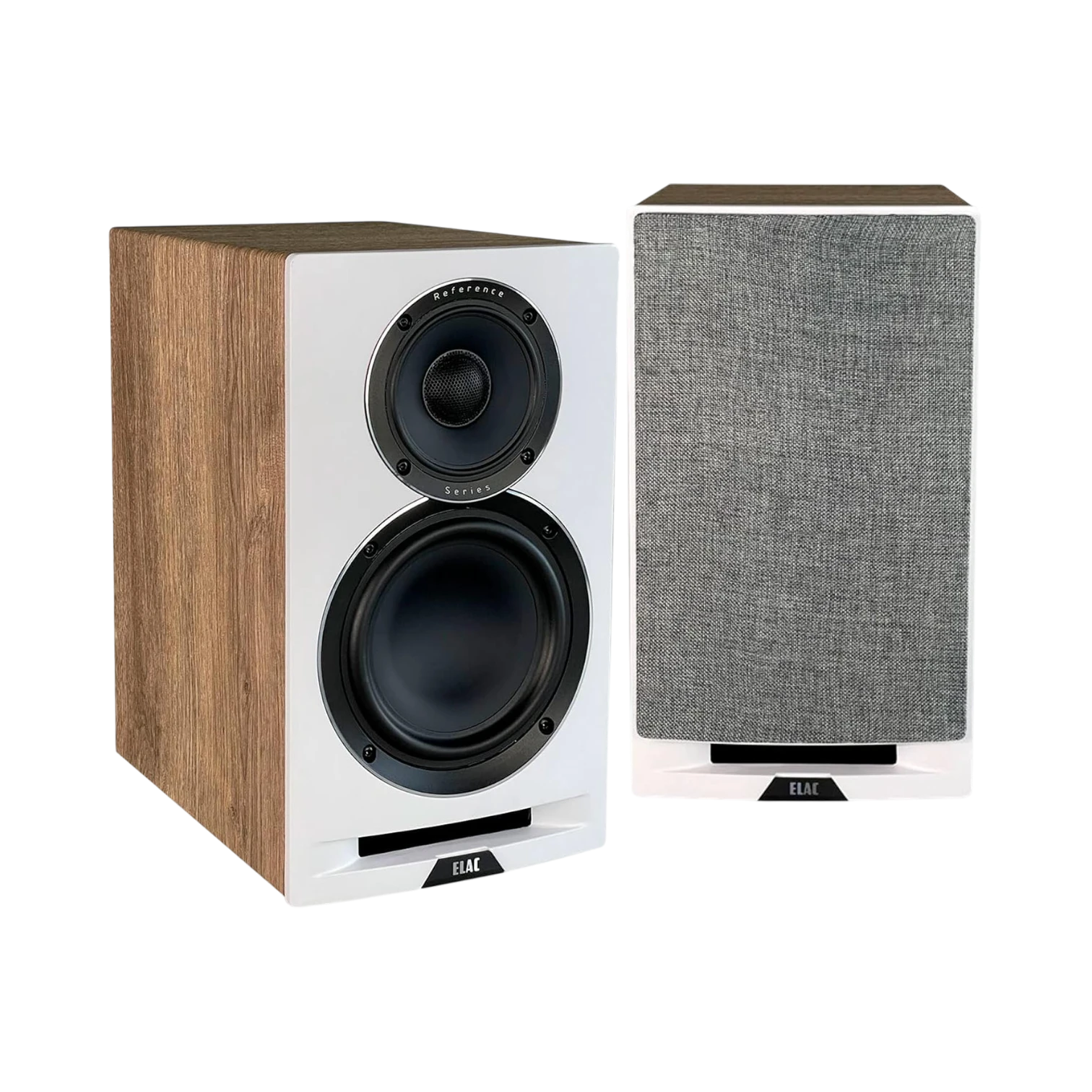 ELAC Uni-Fi Reference UBR62 3-Way Bookshelf Speakers (Satin White with Oak Sides, Pair) — Being Shipped