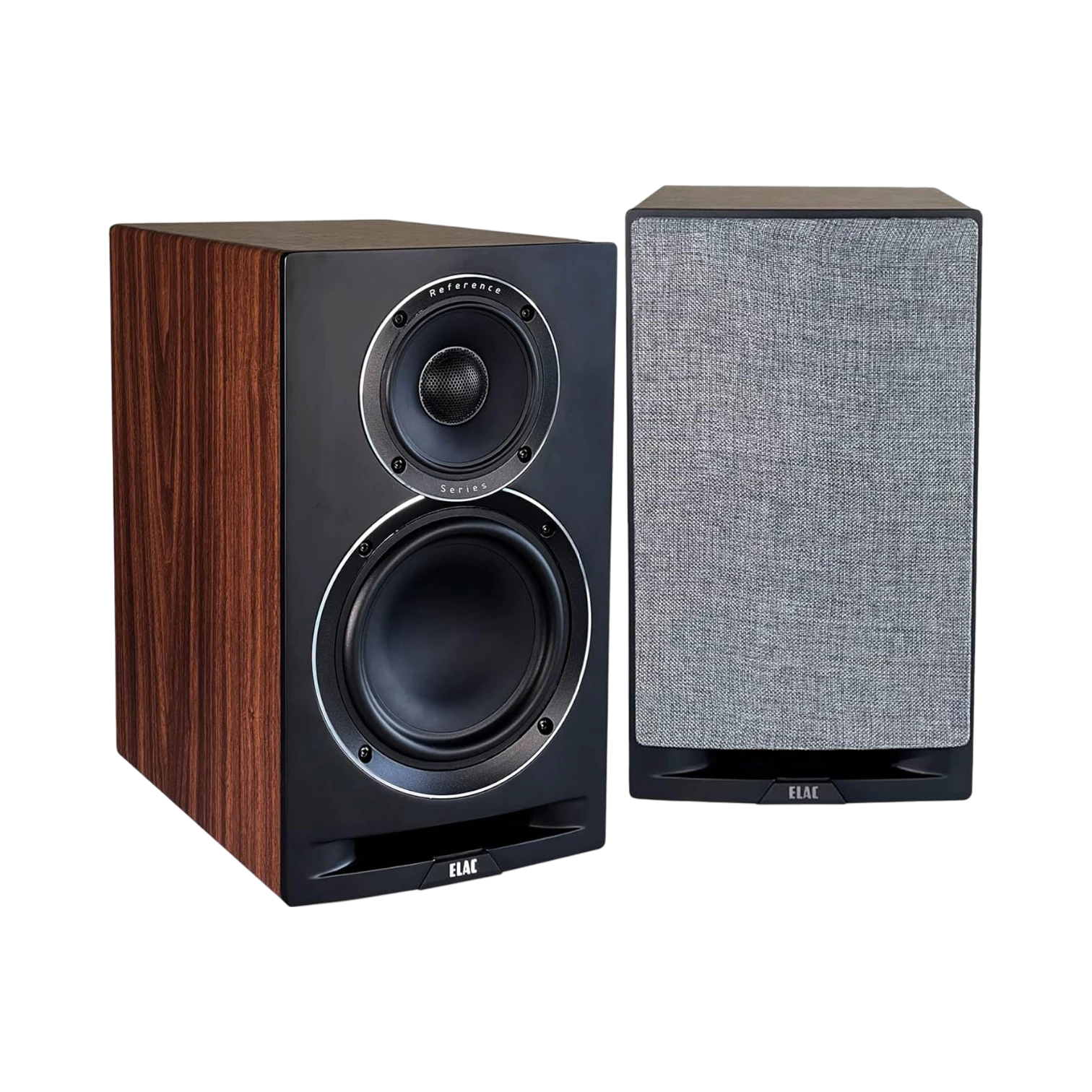 ELAC Uni-Fi Reference UBR62 3-Way Bookshelf Speakers (Satin Black with Walnut Sides, Pair) — Being Shipped