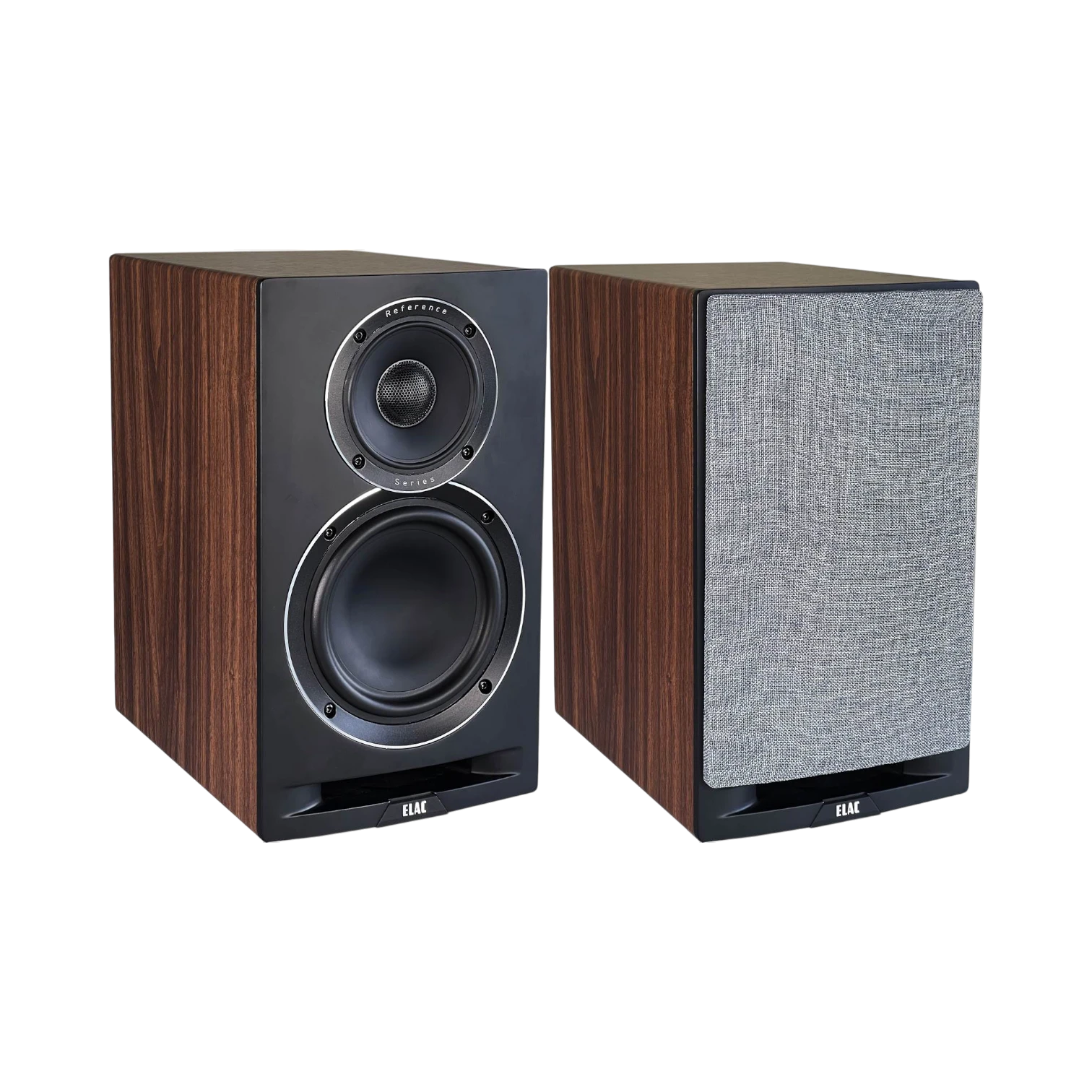 ELAC Uni-Fi Reference UBR62 3-Way Bookshelf Speakers (Satin Black with Walnut Sides, Pair) — Being Shipped