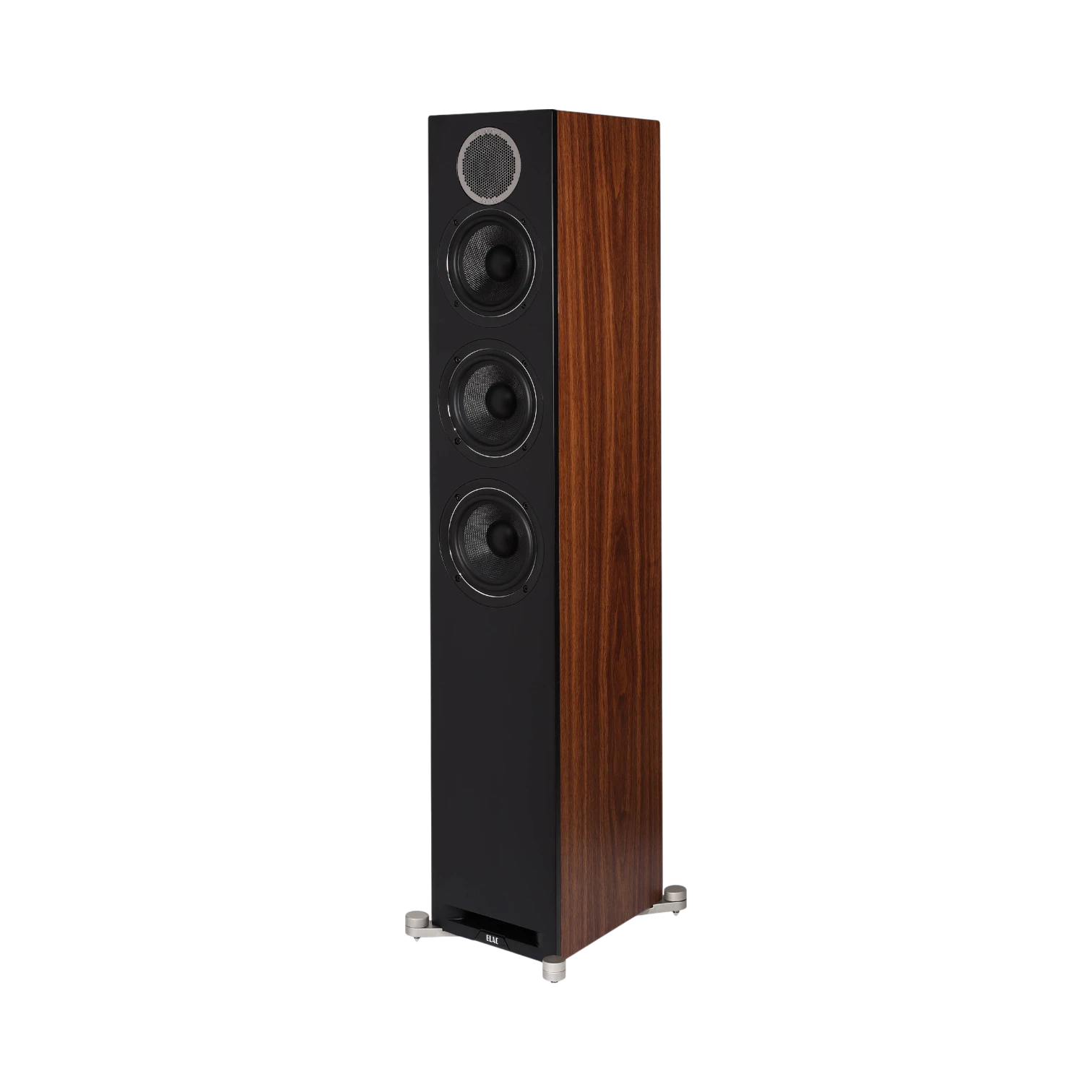 ELAC Debut Reference Three-Way Floorstanding Speaker (Black Baffle, Walnut Cabinet) — Being Shipped