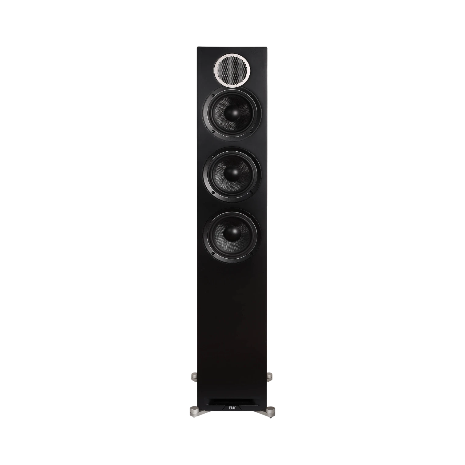 ELAC Debut Reference Three-Way Floorstanding Speaker (Black Baffle, Walnut Cabinet) — Being Shipped