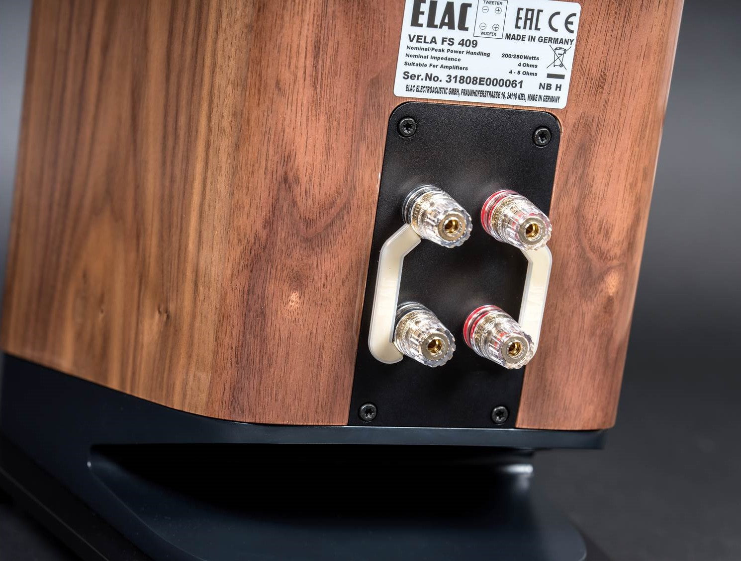 ELAC Vela FS 409 3.5-Way Floorstanding Speaker (Gloss Walnut, Single) — Being Shipped