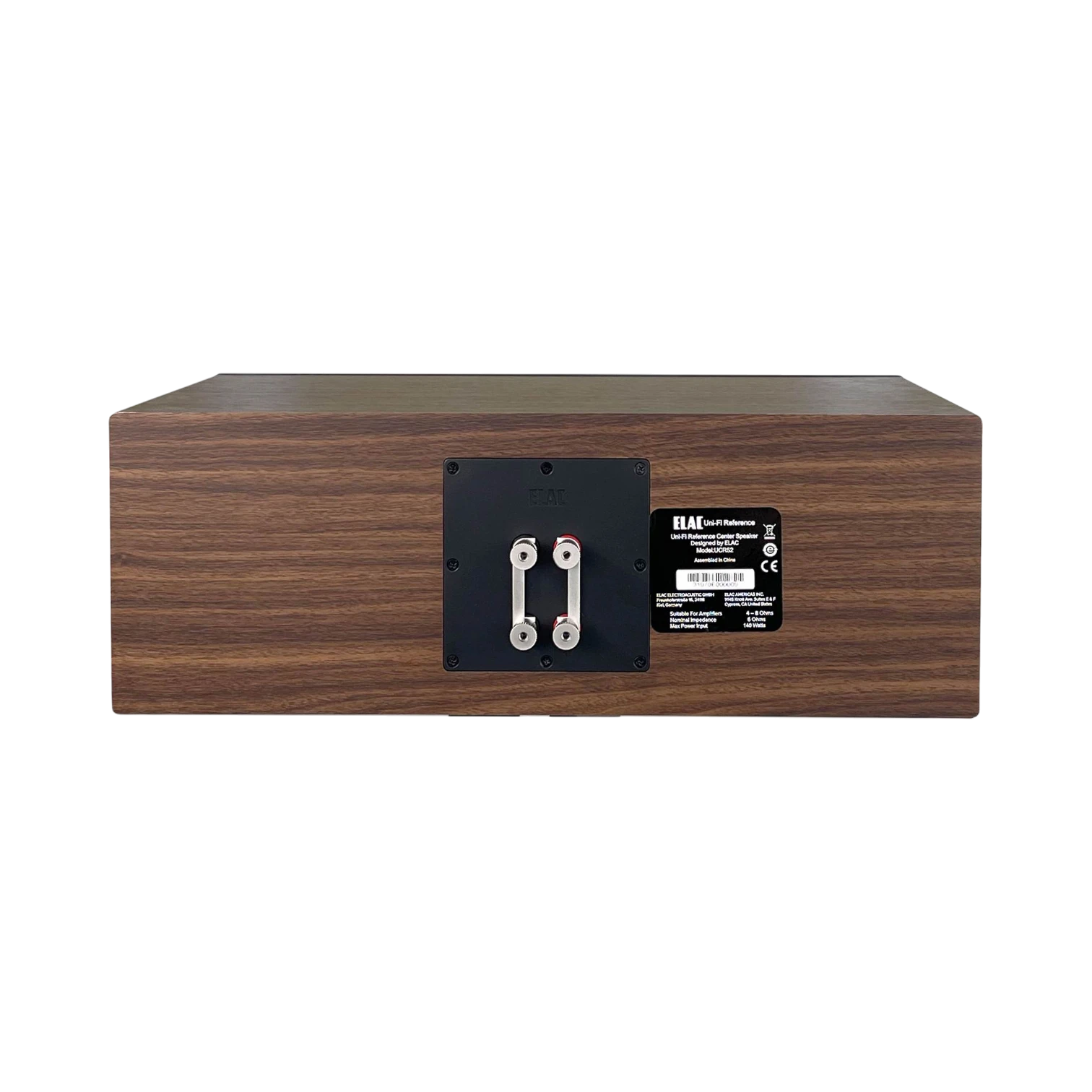 ELAC Uni-Fi Reference UCR52 3-Way Center Channel Speaker (Satin Black, Walnut Sides) — Being Shipped