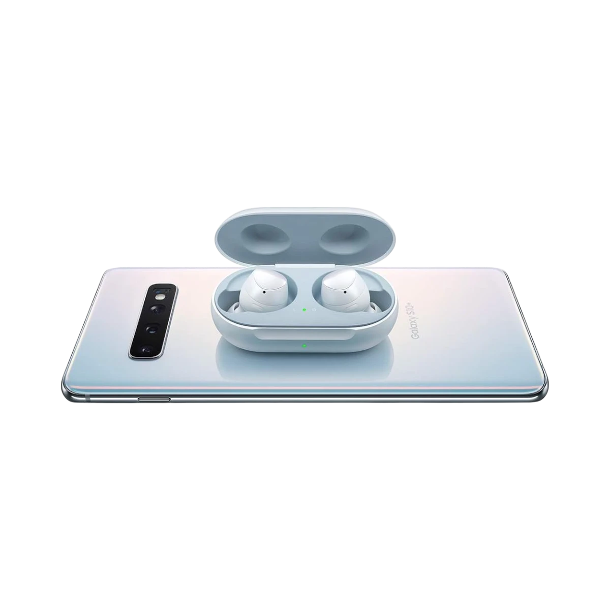 Samsung Galaxy Buds True Wireless Earbuds with Charging Case (Aura Glow Silver) — Being Shipped