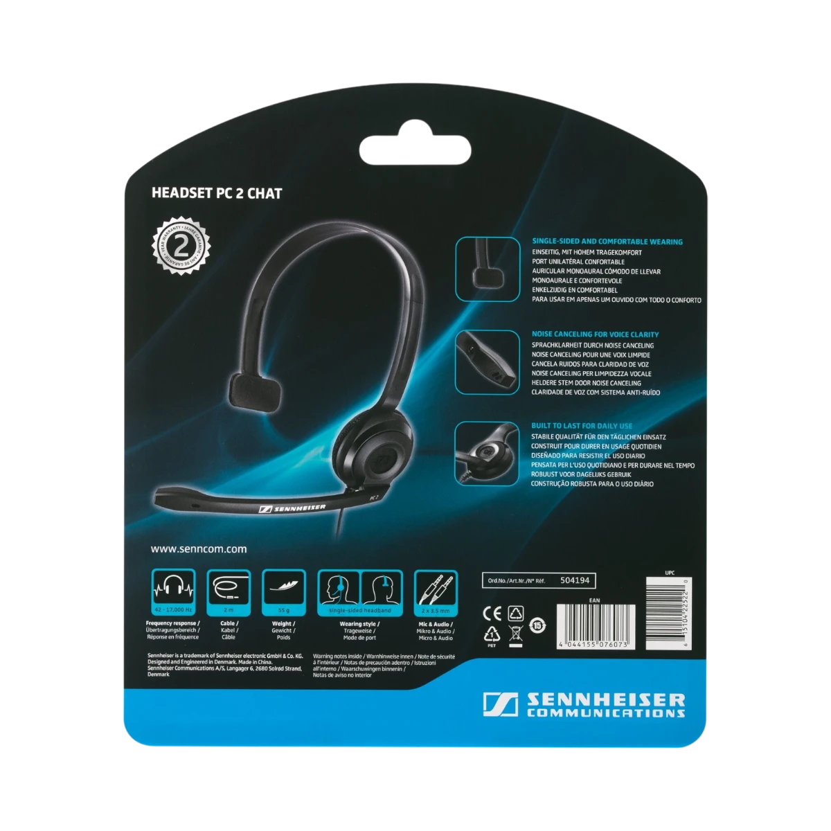 Sennheiser PC 2 Chat Mono Headset with Noise-Canceling Mic — Being Shipped