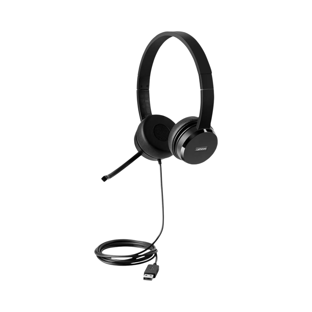 Lenovo 100 Stereo USB Wired Headset with Boom Mic — Being Shipped