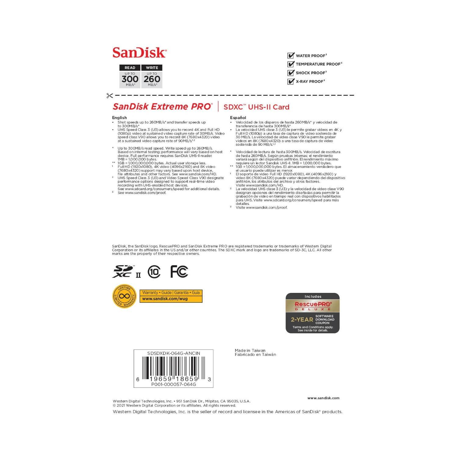 SanDisk Extreme PRO 64GB UHS-II SDXC Memory Card — Being Shipped