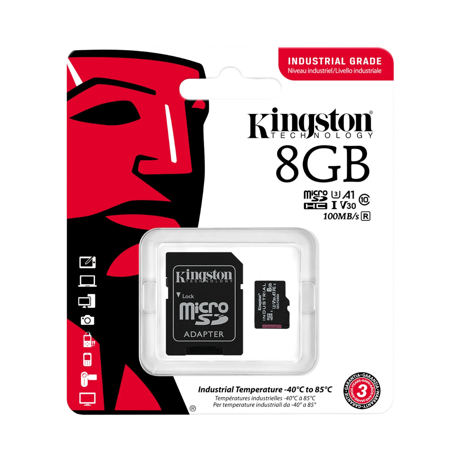 Kingston Industrial 8GB UHS-I microSDHC Memory Card with SD Adapter — Being Shipped