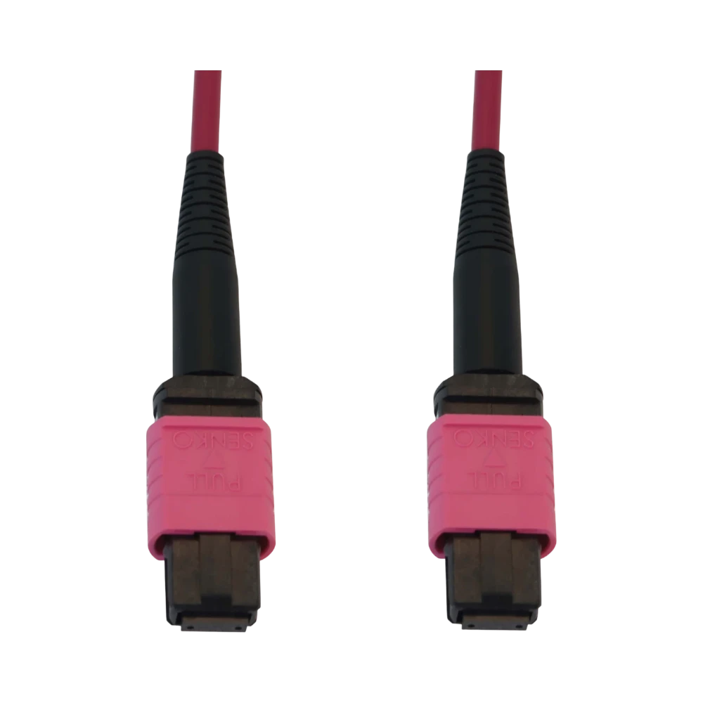 Tripp Lite 100G Multimode 50/125 OM4 Fiber Optic Cable (12F MTP/MPO-PC F/F), LSZH, Magenta, 25 m (82 ft.) — Being Shipped