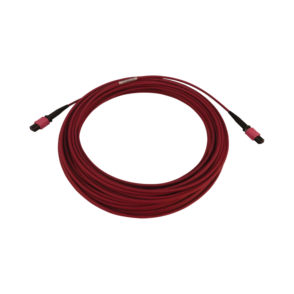 Tripp Lite 100G Multimode 50/125 OM4 Fiber Optic Cable (12F MTP/MPO-PC F/F), LSZH, Magenta, 25 m (82 ft.) — Being Shipped