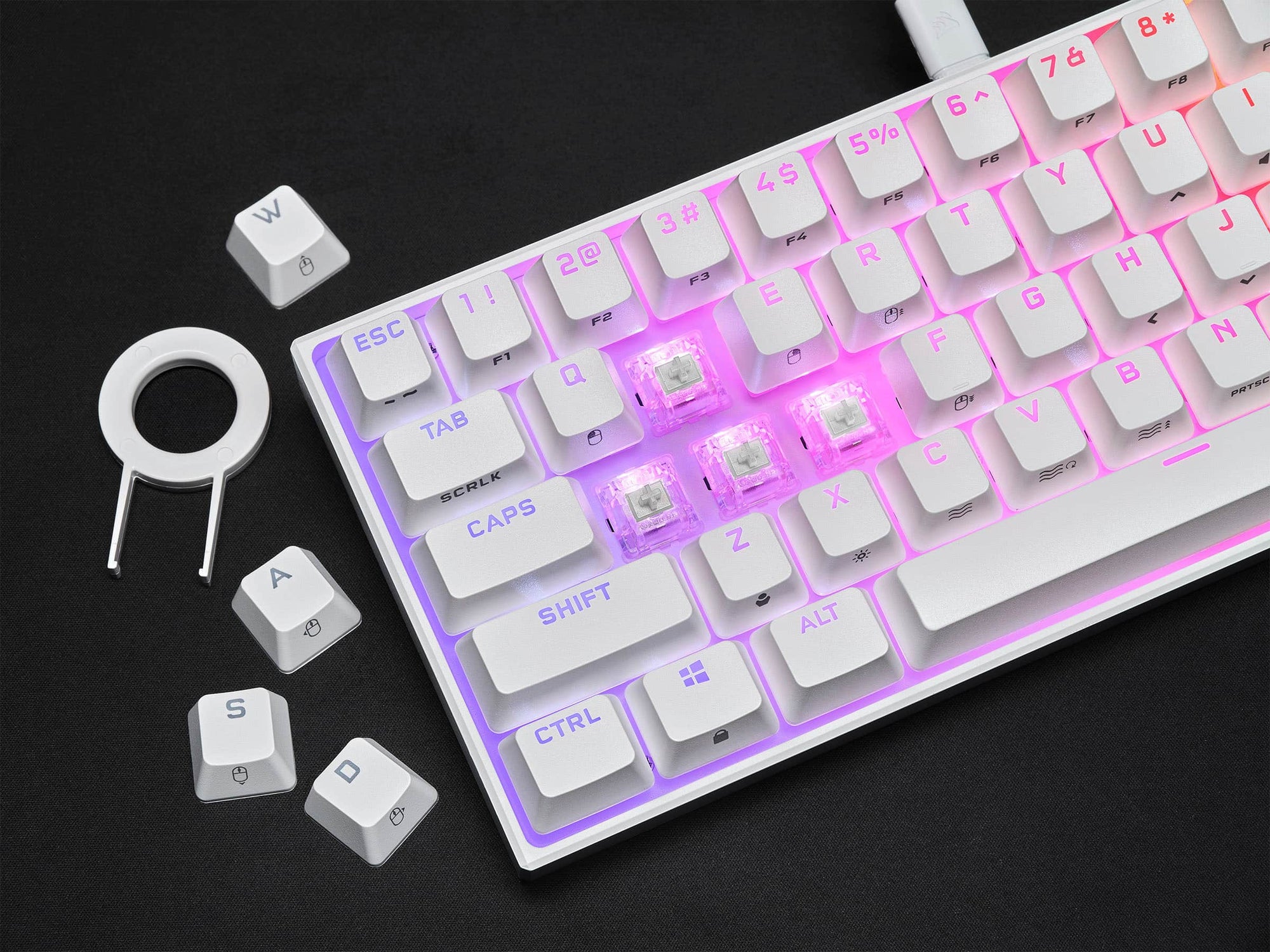 CORSAIR K65 RGB Mini 60% Mechanical Gaming Keyboard (White) — Being Shipped