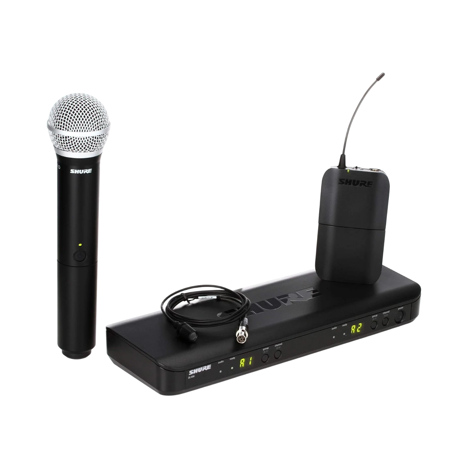 Shure BLX1288/CVL Dual-Channel Wireless Combo Lavalier & Handheld Microphone System — Being Shipped