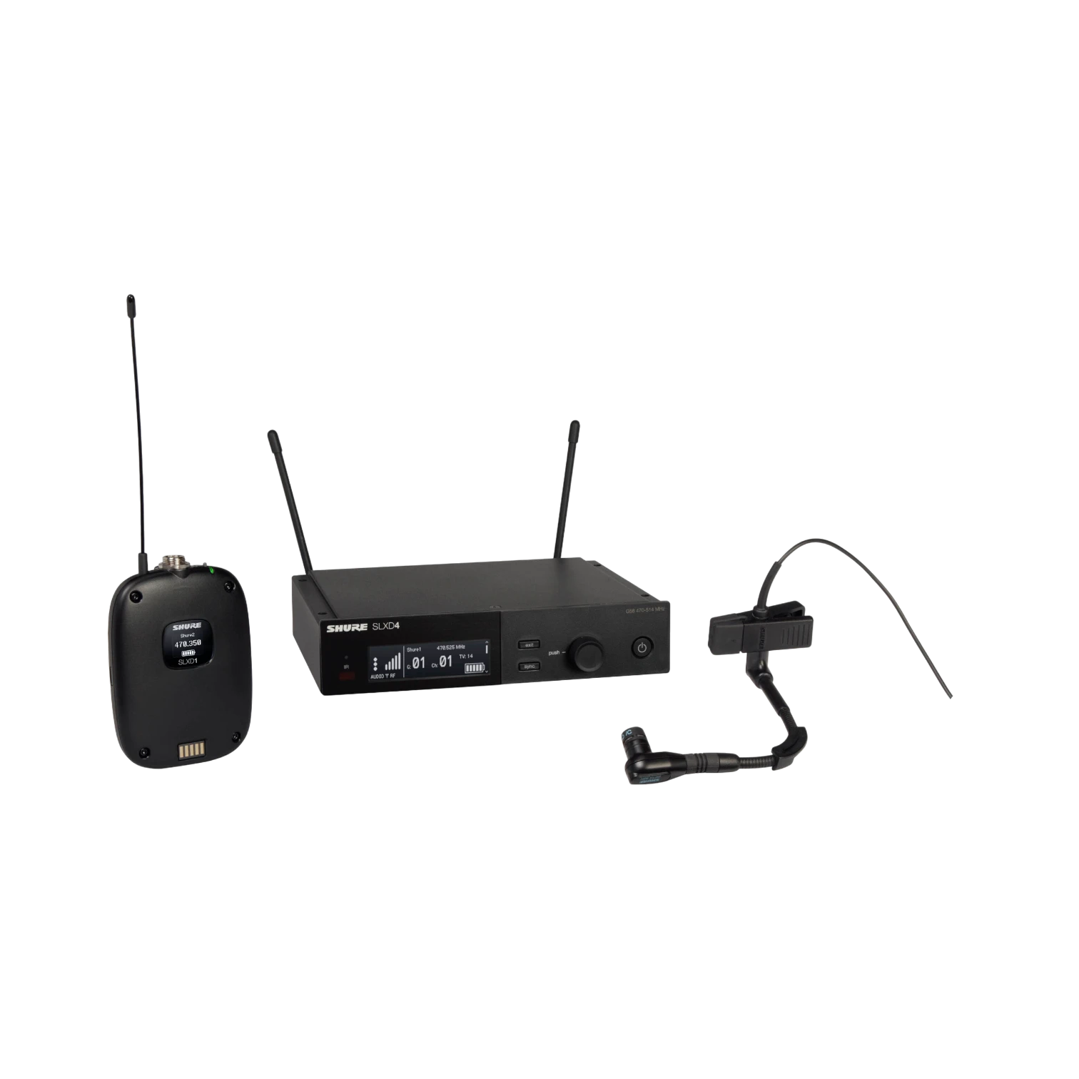 Shure SLXD14/98H Digital Wireless Cardioid Instrument Microphone System — Being Shipped