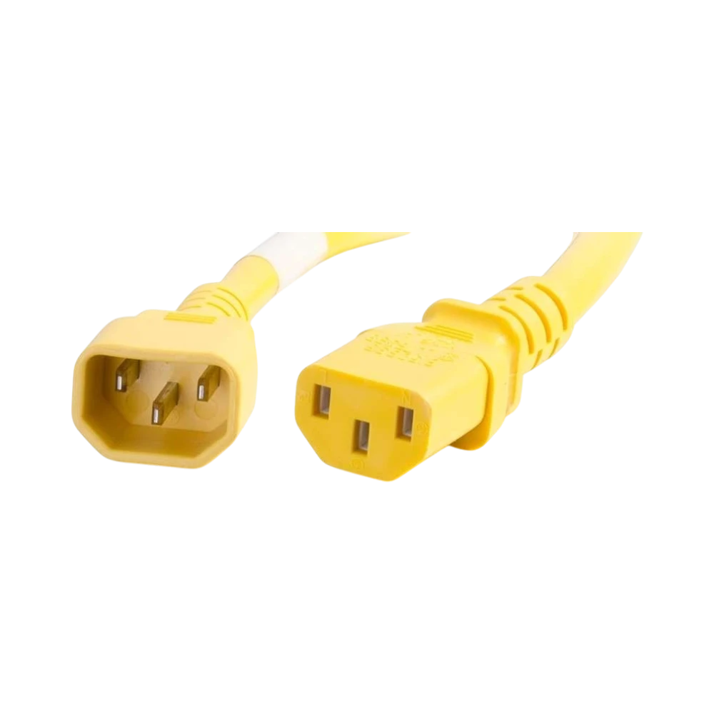 C2G 10ft 14AWG Power Cord for Data Centers & Servers (Yellow) — Being Shipped