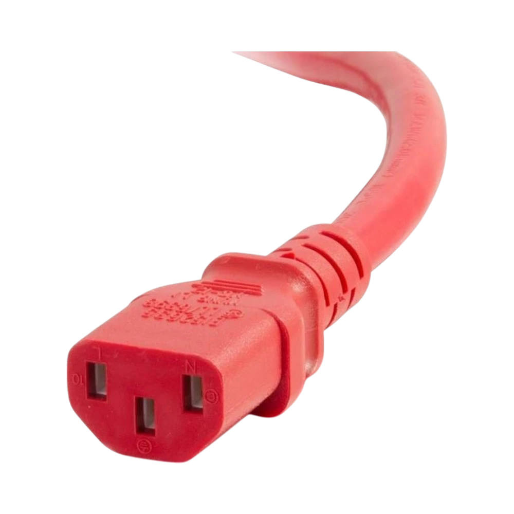 C2G 10ft 14AWG IEC320C14 to IEC320C13 Power Cord (Red) — Being Shipped