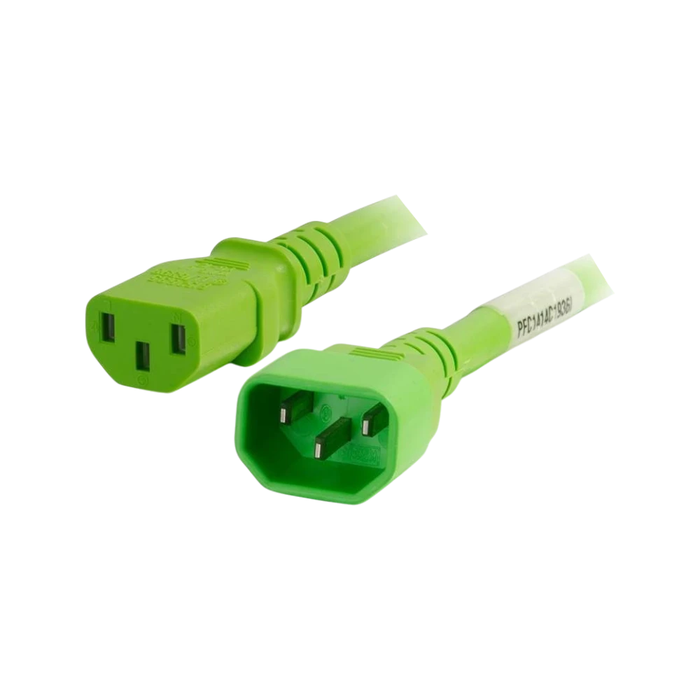 C2G 10ft 14AWG Power Cord for PDU to Server Connection (Green) — Being Shipped