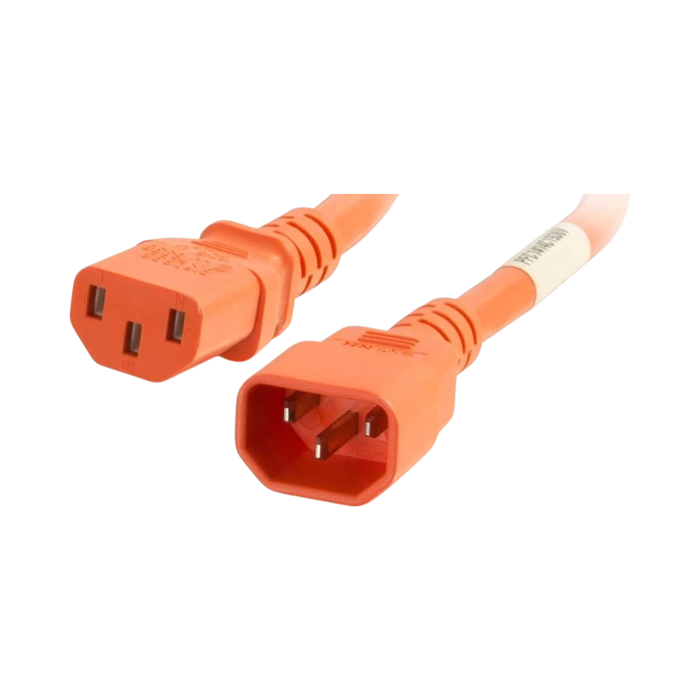 C2G 5ft (1.5m) 14AWG Power Cord (IEC320C14 to IEC320C13) Orange — Being Shipped