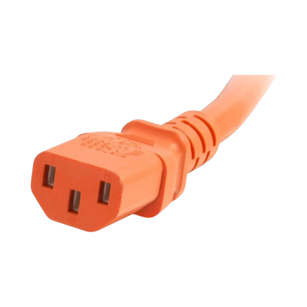 C2G 5ft (1.5m) 14AWG Power Cord (IEC320C14 to IEC320C13) Orange — Being Shipped