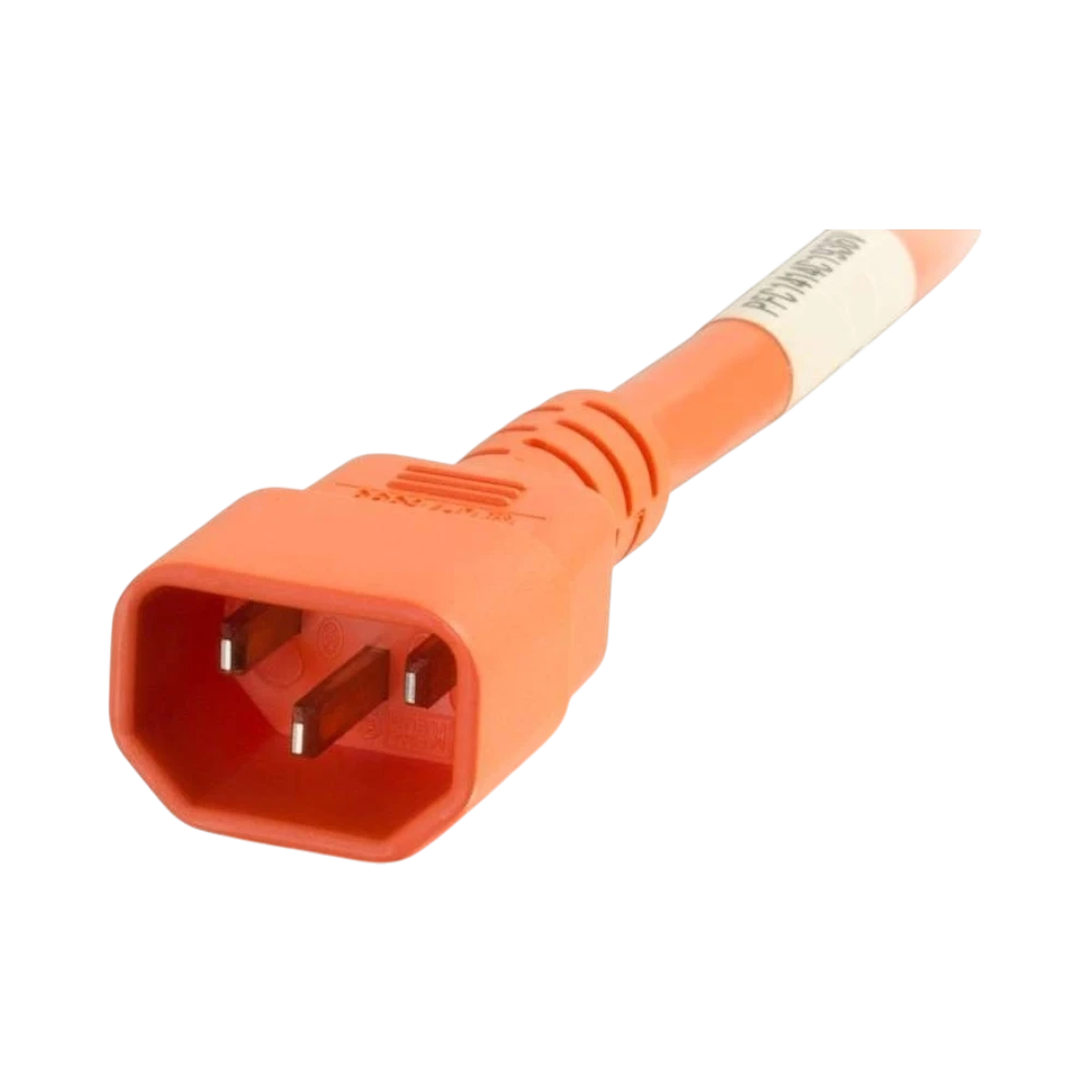 C2G 5ft (1.5m) 14AWG Power Cord (IEC320C14 to IEC320C13) Orange — Being Shipped