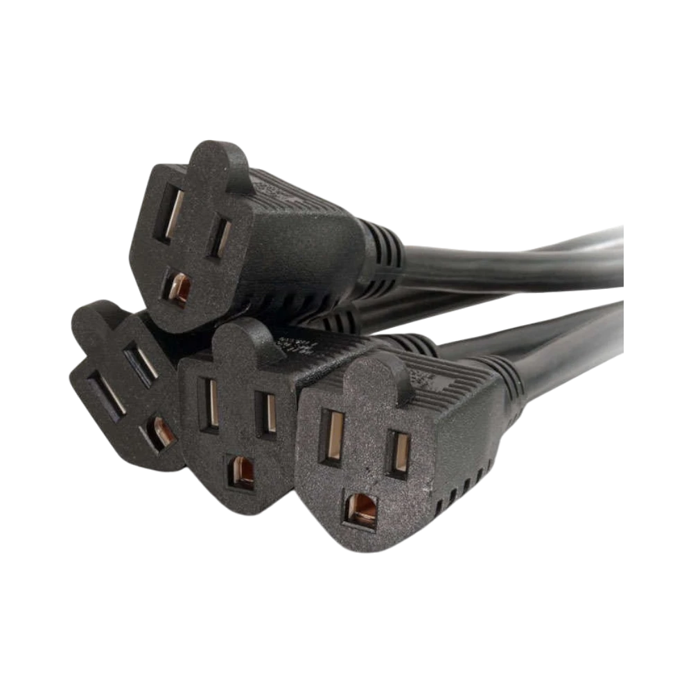 C2G 3ft (0.9m) 16 AWG 1-to-4 Power Cord Splitter (1 NEMA 5-15P to 4 NEMA 5-15R) (TAA Compliant) — Being Shipped