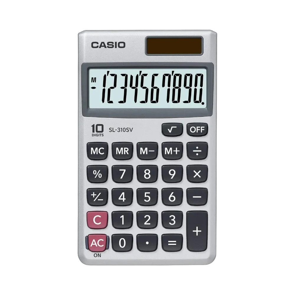 Casio 10-Digit LCD Portable Solar-Powered Calculator (Silver) — Being Shipped