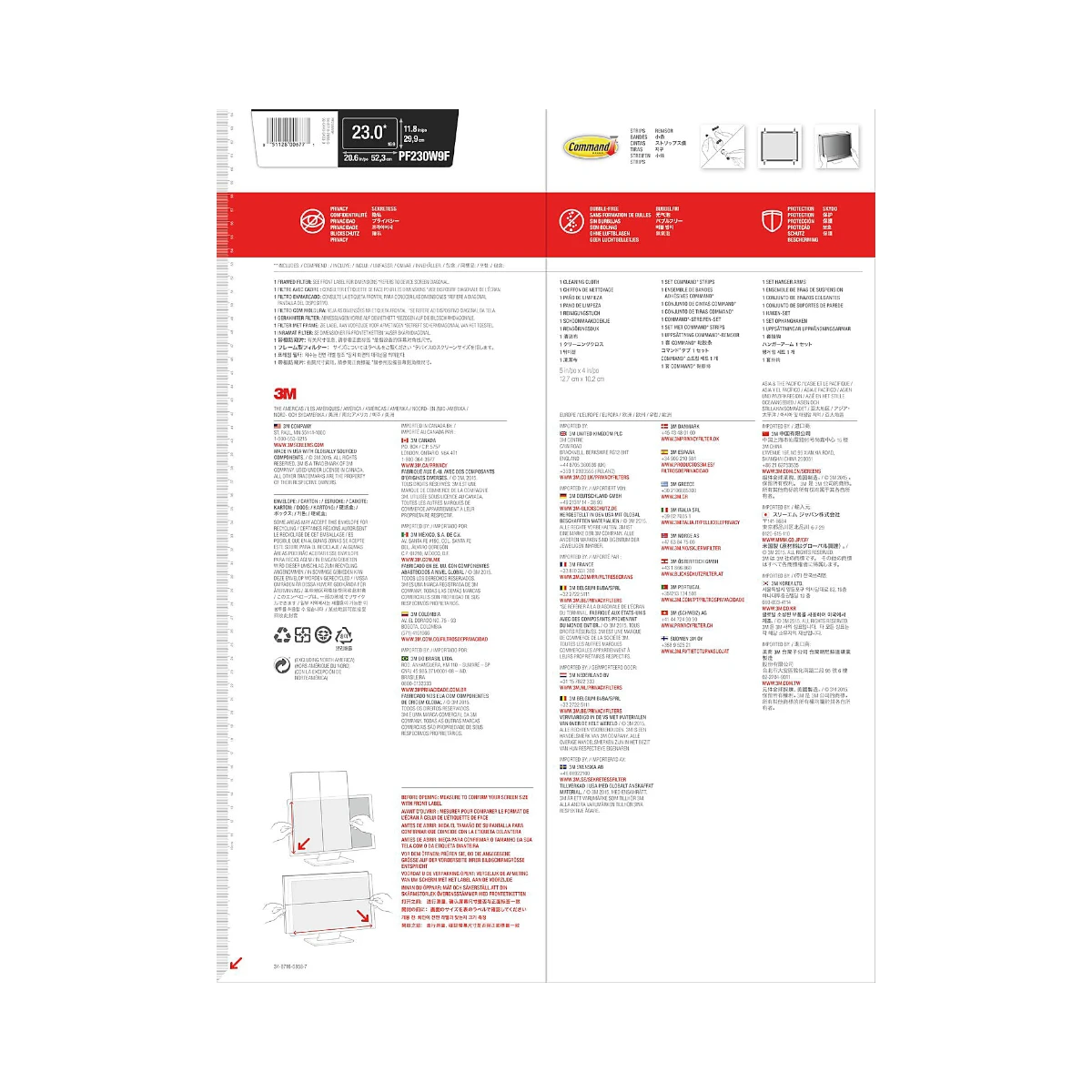 3M 16:9 Framed Privacy Filter for 23" Monitor — Being Shipped