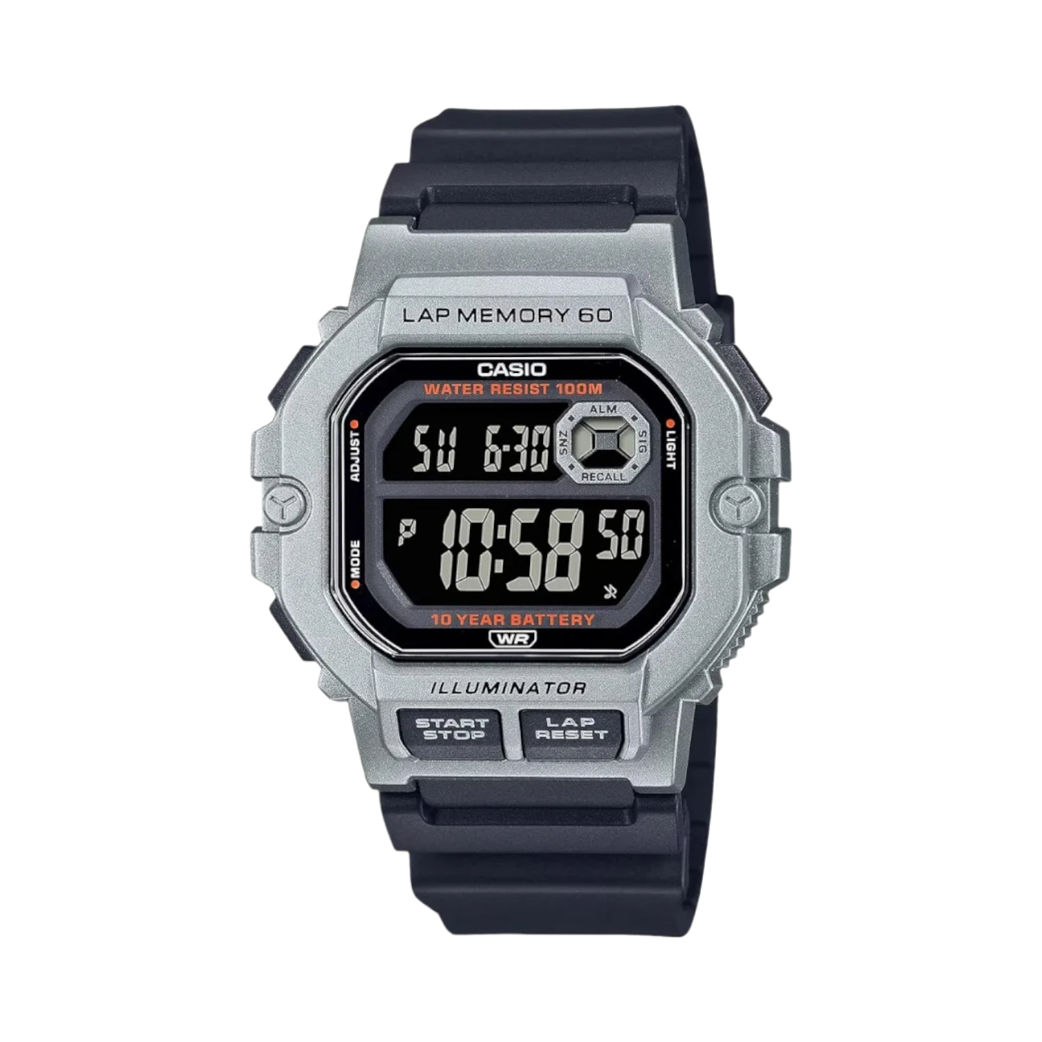 Casio Men's Digital Sports Watch, 100M Water Resistant, 10-Year Battery — Being Shipped