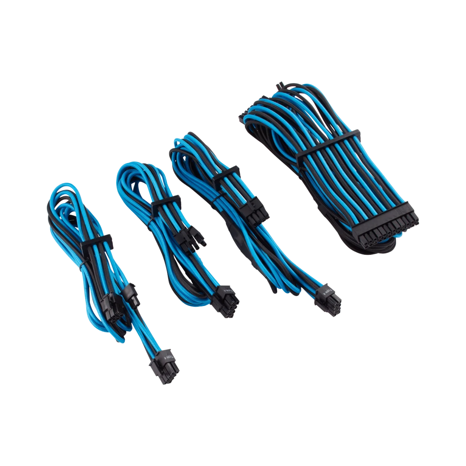 Corsair Premium Individually Sleeved PSU Cables Starter Kit Type 4 Gen 4 (Blue/Black) — Being Shipped