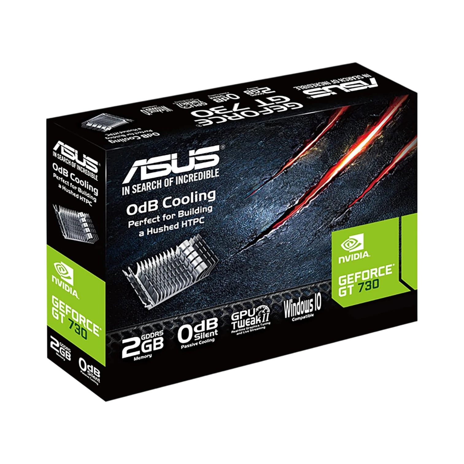 ASUS GeForce GT 730 2GB GDDR5 Low Profile Graphic Card for Silent HTPC build (with I/O port brackets) — Being Shipped