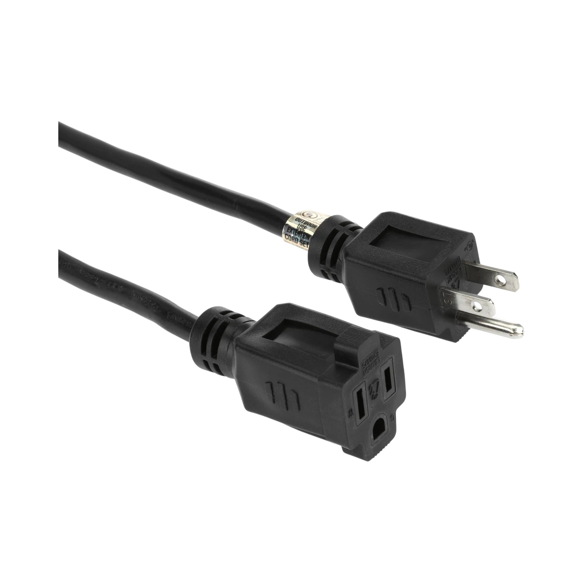 ADJ Accu-Cable 3-Wire Edison AC Extension Cord with Three Plugs (12 AWG, Black, 50') — Being Shipped