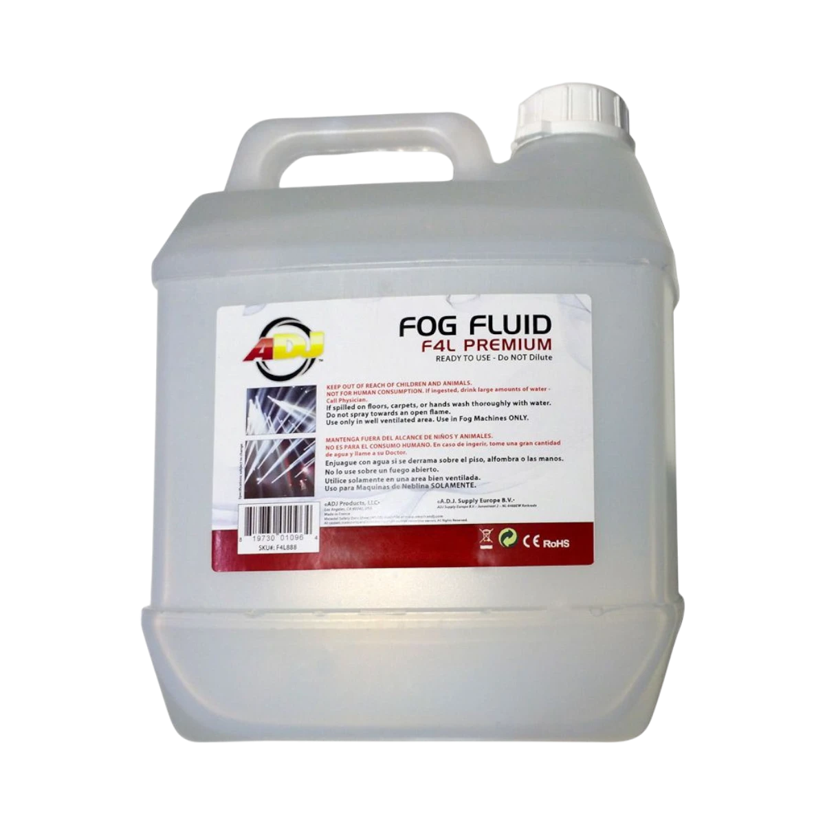 ADJ F4L Water-Based Premium Fog Fluid (4L) — Being Shipped