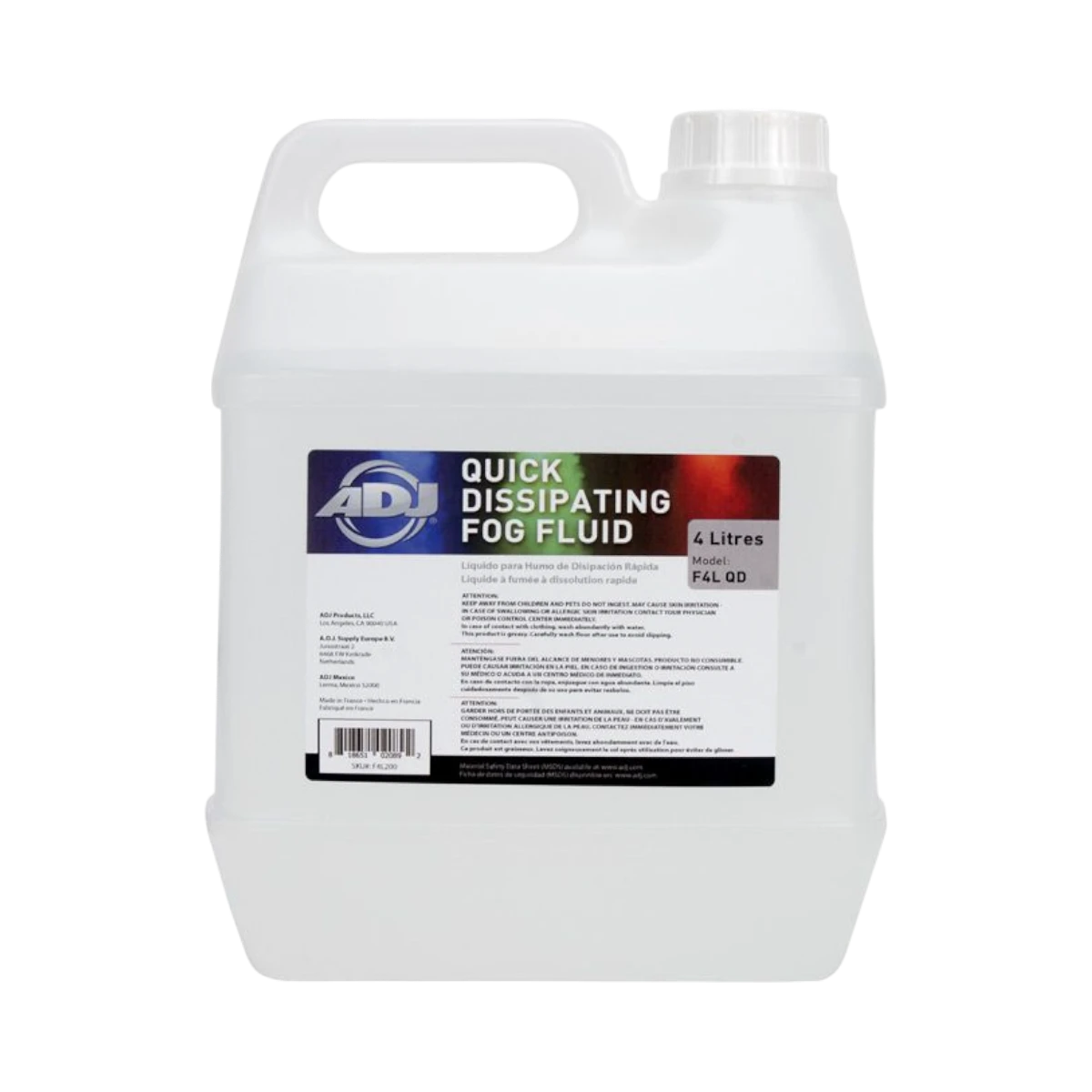 ADJ F4L QD Quick-dissipating Fog Fluid, 1 Gallon (4 Liters) — Being Shipped