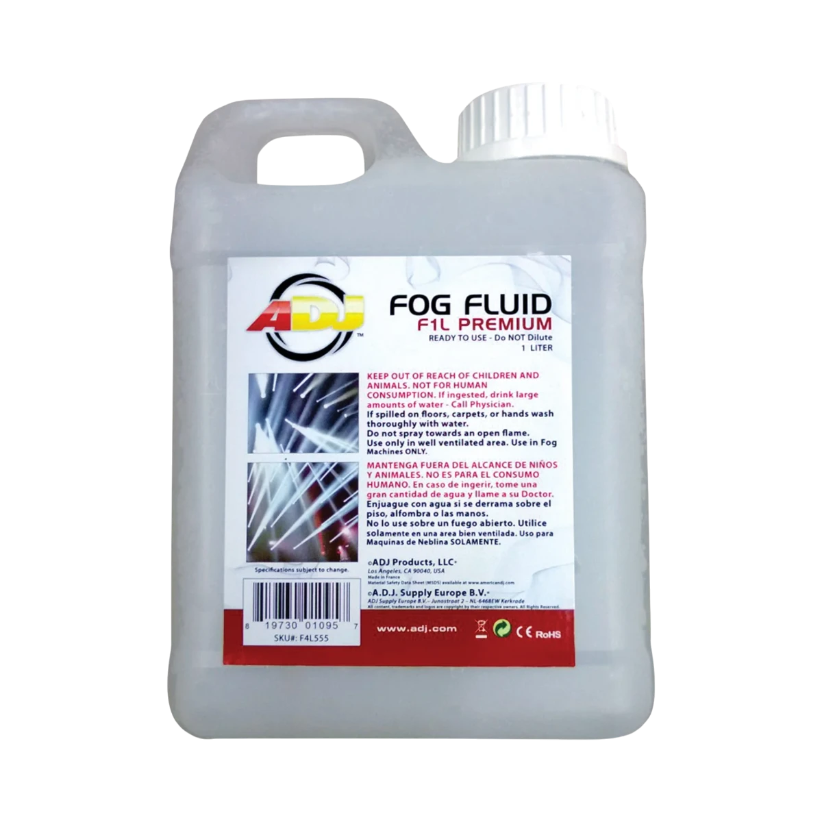 ADJ F1L Premium Water Based Fog Fluid (1 Liter) — Being Shipped