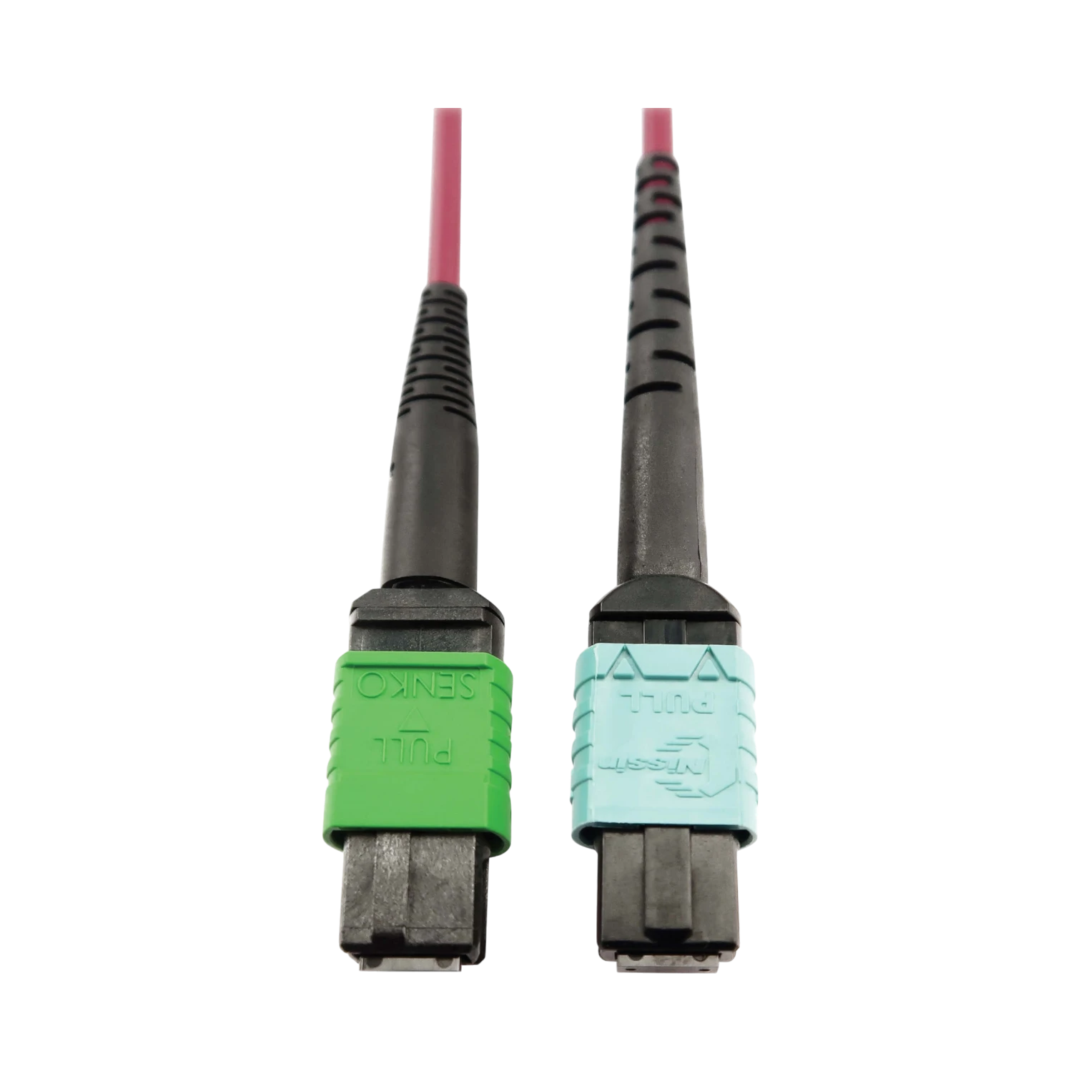 Tripp Lite 400G Multimode 50/125 OM4 Plenum Fiber Optic Cable, 16F MTP/MPO-APC to 24F MTP/MPO-UPC (F/F), Magenta, 5 m — Being Shipped