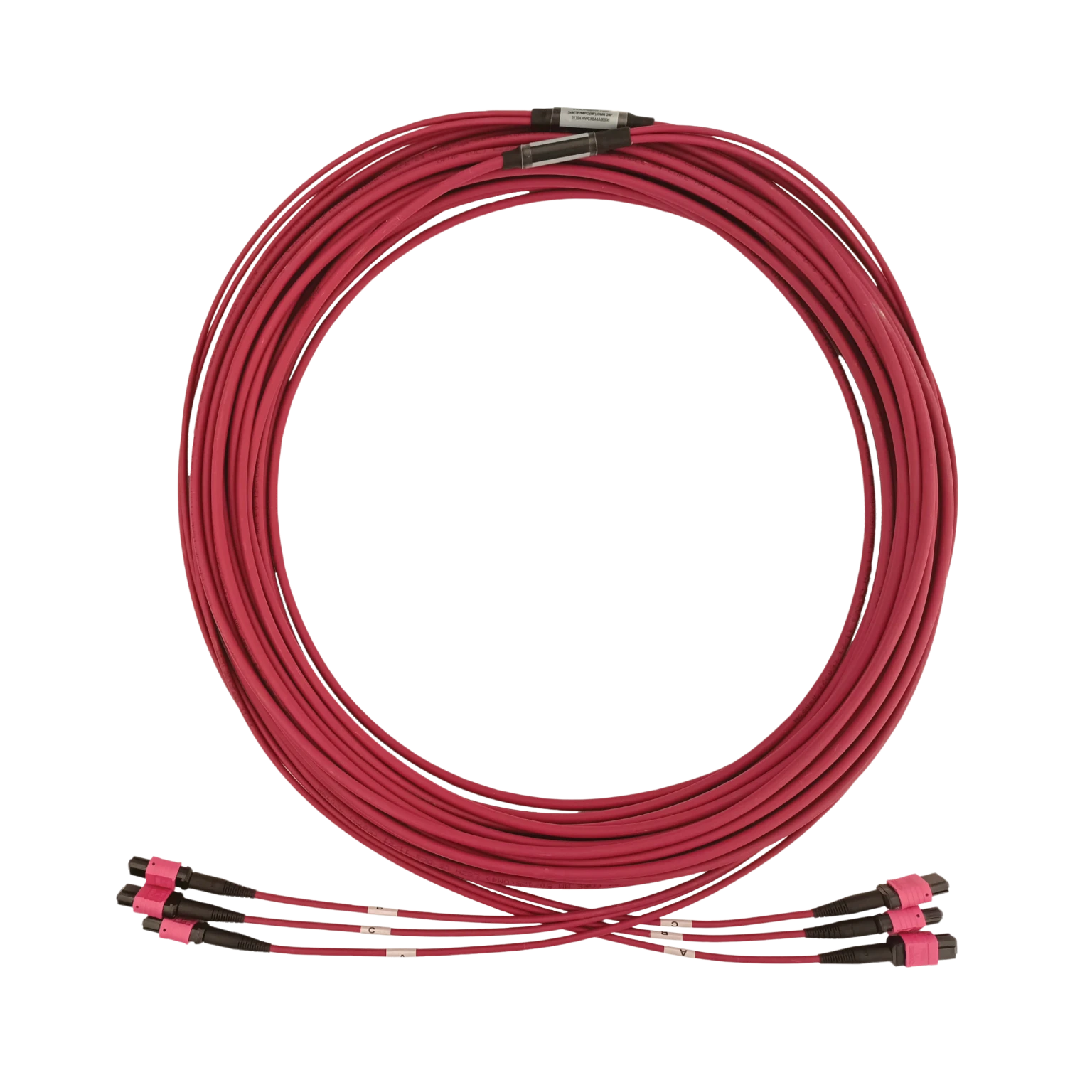 Tripp Lite 40/100/400G Multimode 50/125 OM4 Fiber Optic Cable (3x8F MTP/MPO-PC F/F), LSZH, Magenta, 23m (75.5 ft.) — Being Shipped