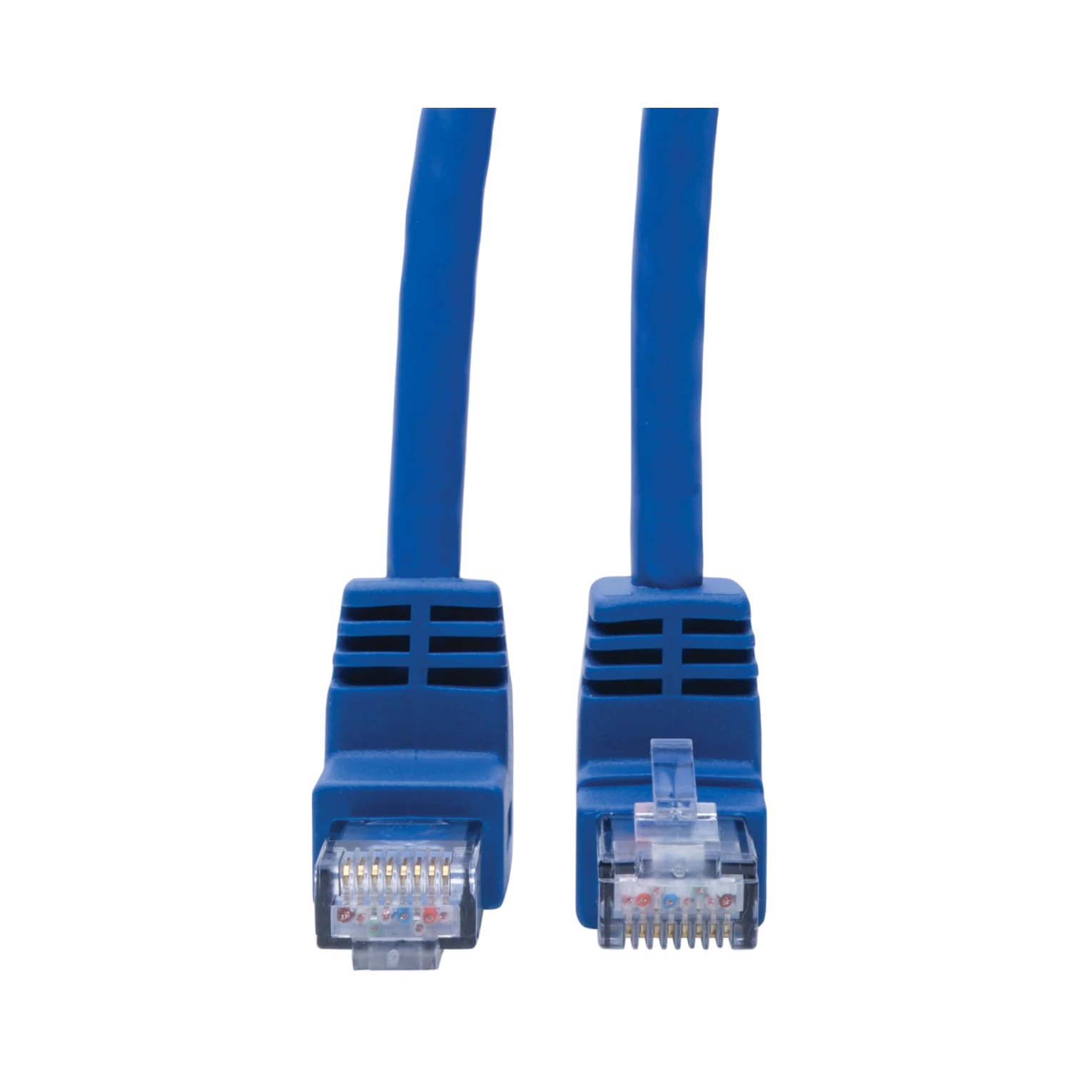 Tripp Lite  Up/Down-Angle Cat6 Gigabit Molded UTP Ethernet Cable (RJ45 Up-Angle M to RJ45 Down-Angle M), Blue, 1 ft. (0.31 m) — Being Shipped