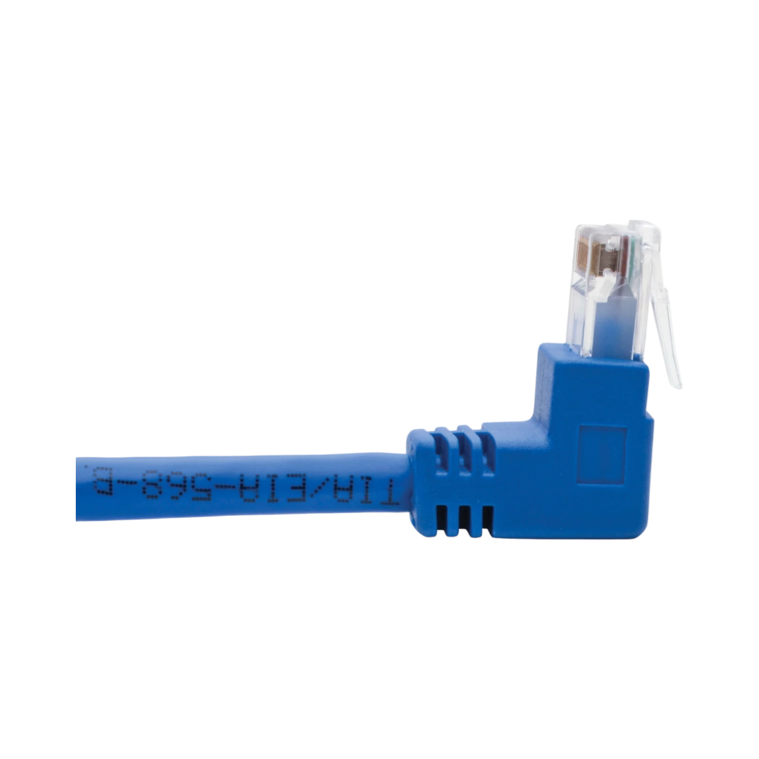 Tripp Lite  Up/Down-Angle Cat6 Gigabit Molded UTP Ethernet Cable (RJ45 Up-Angle M to RJ45 Down-Angle M), Blue, 1 ft. (0.31 m) — Being Shipped