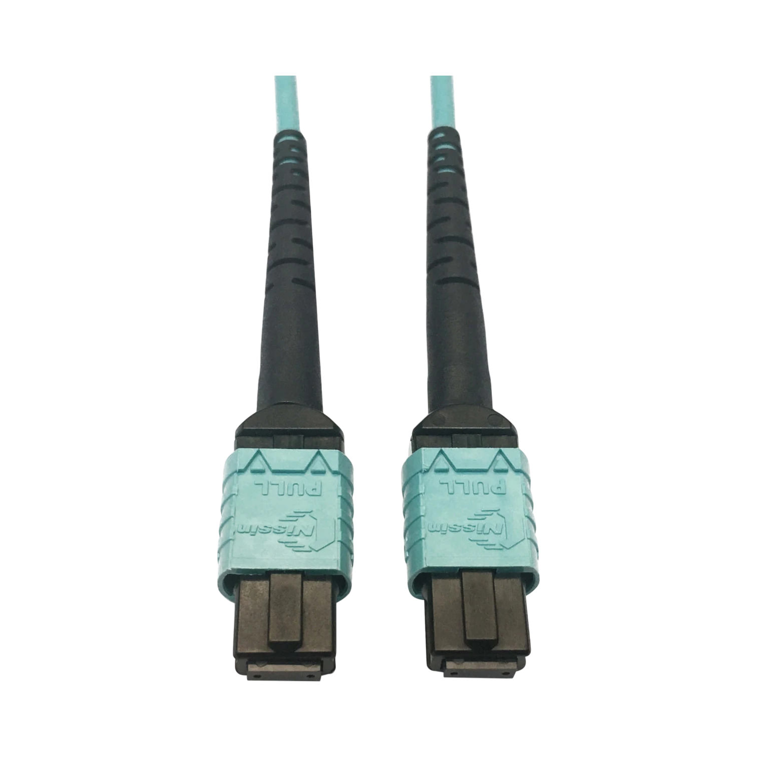 Tripp Lite 400G Multimode 50/125 OM4 Plenum-Rated Fiber Optic Cable, 24F MTP/MPO-PC (F/F), Aqua, 3 m — Being Shipped