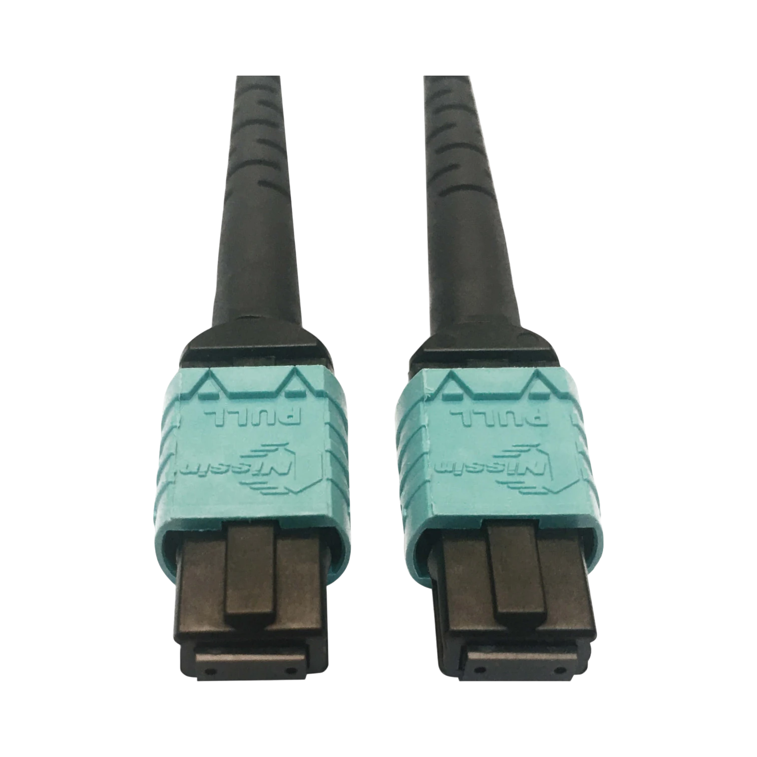 Tripp Lite 400G Multimode 50/125 OM4 Plenum-Rated Fiber Optic Cable, 24F MTP/MPO-PC (F/F), Aqua, 3 m — Being Shipped