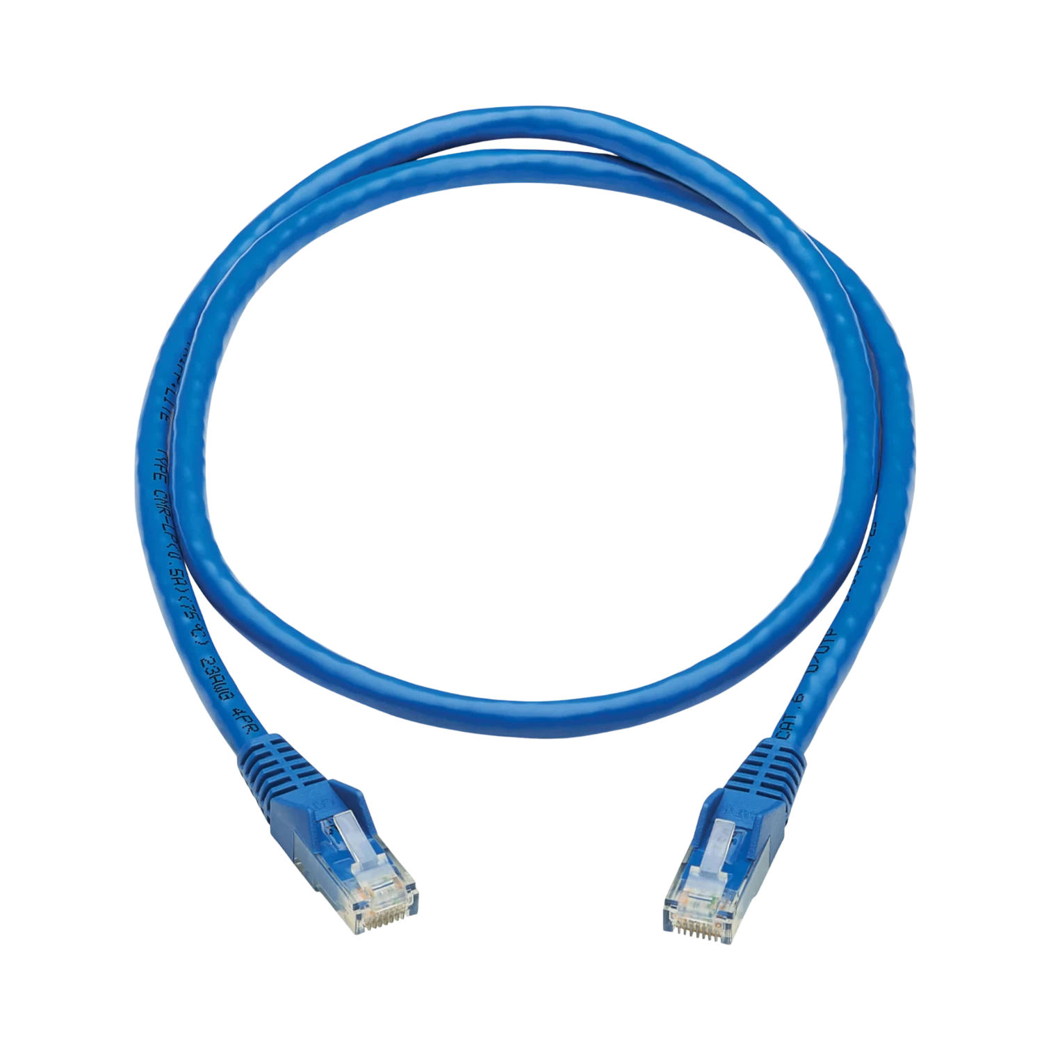 Tripp Lite Cat6 Gigabit Snagless Molded UTP Ethernet Cable (RJ45 M/M), PoE, CMR-LP, Blue, 3 ft. (0.91 m), TAA — Being Shipped