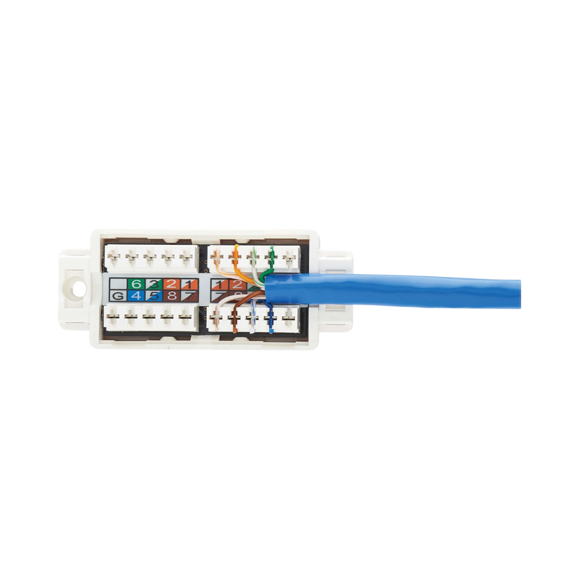 Tripp Lite Cat6a Keystone Jack Cable Assembly, Shielded, PoE+, RJ45 M/F, 18-in. (45.72 cm), Blue, TAA — Being Shipped